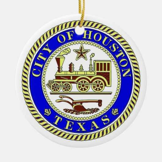 Zegel van Houston Keramisch Ornament (Voorkant)