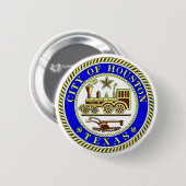 Zegel van Houston Ronde Button 5,7 Cm (Voorkant /achterkant)