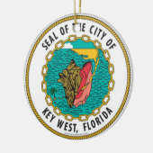 Zegel van Key West, Florida Keramisch Ornament (Links)