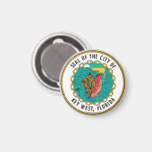 Zegel van Key West, Florida Magneet (Voorkant / Achterkant)