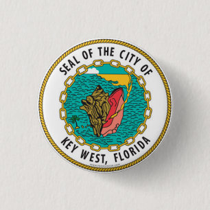 Zegel van Key West, Florida Ronde Button 3,2 Cm