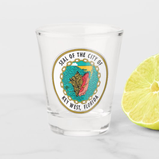 Zegel van Key West, Florida Shot Glass Shot Glas (Voorkant)