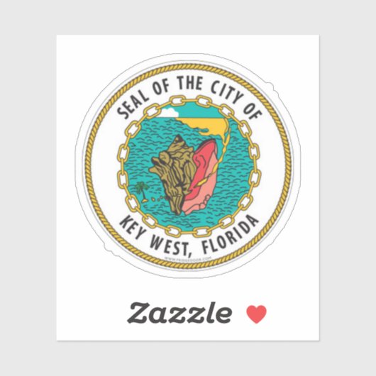 Zegel van Key West, Florida Sticker (Vel)