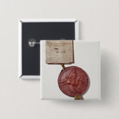 Zegel van koning Richard I Vierkante Button 5,1 Cm (Voorkant /achterkant)