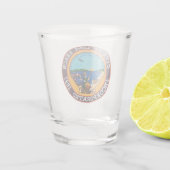 Zegel van Long Beach, Californië Shot Glas (Achterkant)