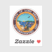 Zegel van Long Beach, Californië Sticker (Vel)