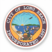 Zegel van Long Beach, Californië Sticker (Voorkant)