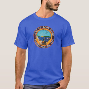 Zegel van Long Beach, Californië T-shirt