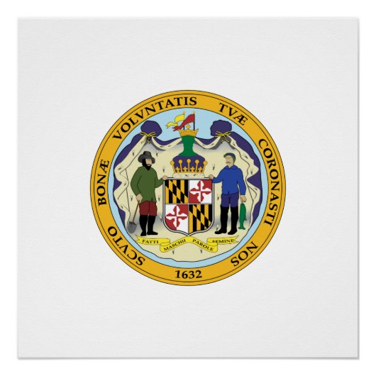 Zegel van Maryland, Amerikaanse staatszeehond Perfect Poster (Voorkant)