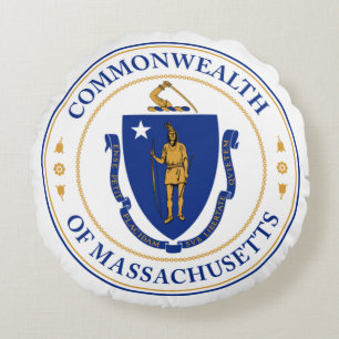 Zegel van Massachusetts Rond Kussen