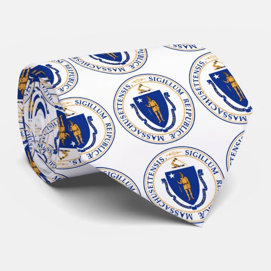 Zegel van Massachusetts Stropdas (Opgerold)