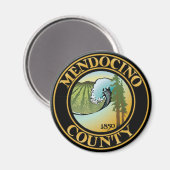 Zegel van Mendocino County, California Magnet (Voorkant / Achterkant)