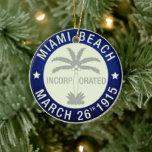 Zegel van Miami Beach, Florida Keramisch Ornament<br><div class="desc">Zegel van Miami Beach,  Florida.</div>