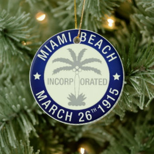 Zegel van Miami Beach, Florida Keramisch Ornament