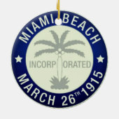 Zegel van Miami Beach, Florida Keramisch Ornament (Achterkant)