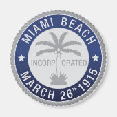Zegel van Miami Beach, Florida Magnet (Voorkant)