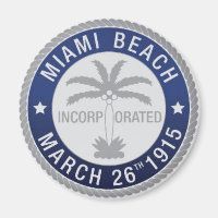 Zegel van Miami Beach, Florida Magnet