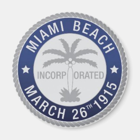 Zegel van Miami Beach, Florida Magnet (Voorkant)