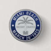 Zegel van Miami Beach, Florida Ronde Button 3,2 Cm (Voorkant)