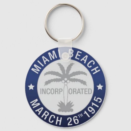 Zegel van Miami Beach, Florida Sleutelhanger (Voorkant)