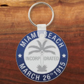 Zegel van Miami Beach, Florida Sleutelhanger (Voorkant)