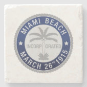 Zegel van Miami Beach, Florida Stenen Onderzetter (Voorkant)
