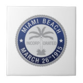 Zegel van Miami Beach, Florida Tegeltje (Voorkant)