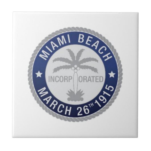 Zegel van Miami Beach, Florida Tegeltje (Voorkant)