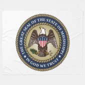 Zegel van Mississippi (Amerikaanse staat) Fleece Deken (Voorkant (Horizontaal))