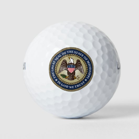 Zegel van Mississippi (Amerikaanse staat) Golfballen (Voorkant)