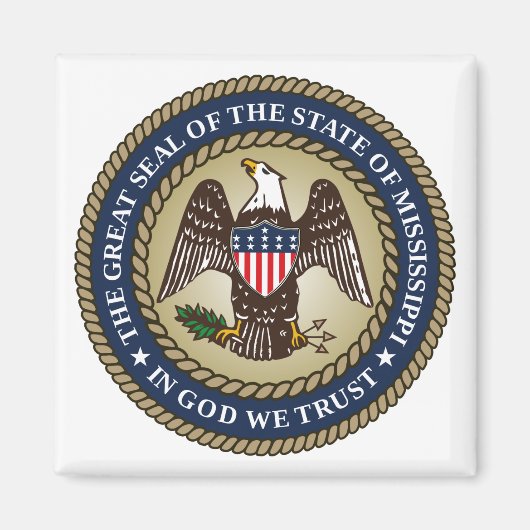 Zegel van Mississippi (Amerikaanse staat) Magneet (Voorkant)