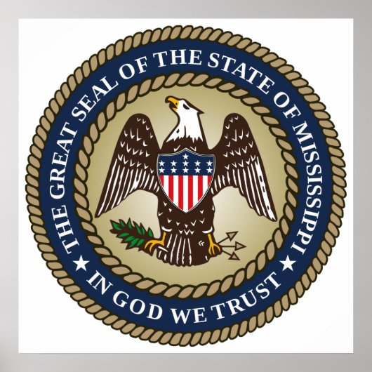 Zegel van Mississippi (Amerikaanse staat) Poster (Voorkant)