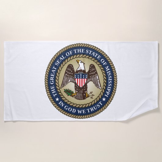 Zegel van Mississippi (Amerikaanse staat) Strandlaken (Voorkant)