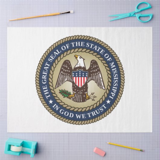 Zegel van Mississippi (Amerikaanse staat) Tissuepapier (Craft)