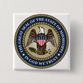 Zegel van Mississippi (Amerikaanse staat) Vierkante Button 5,1 Cm