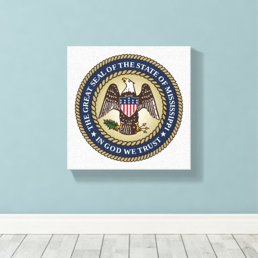 Zegel van Mississippi Canvas Afdruk (Insitu (Houten vloer))