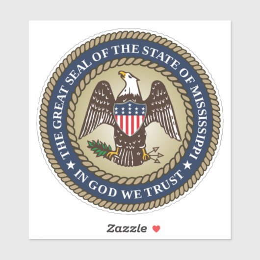 Zegel van Mississippi Sticker (Vel)