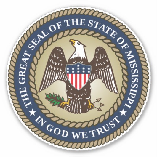 Zegel van Mississippi Sticker (Voorkant)