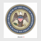 Zegel van Mississippi Sticker (Vel)