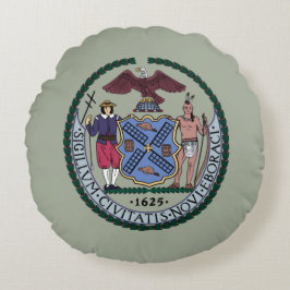 Zegel van New York City Rond Kussen