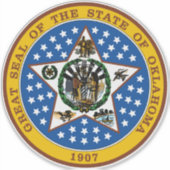Zegel van Oklahoma Auto Truck Ruit Sticker (Voorkant)