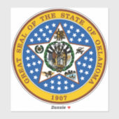 Zegel van Oklahoma Auto Truck Ruit Sticker (Vel)