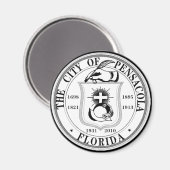 Zegel van Pensacola, Florida Magneet (Voorkant / Achterkant)