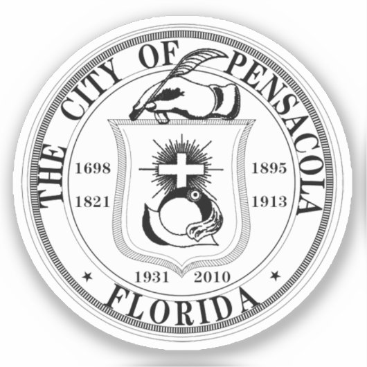 Zegel van Pensacola, Florida Sticker (Voorkant)