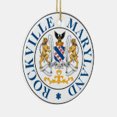 Zegel van Rockville, Maryland Keramisch Ornament (Rechts)