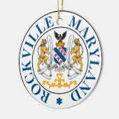 Zegel van Rockville, Maryland Keramisch Ornament (Links)