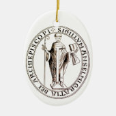 Zegel van Saint-Anselm van Canterbury Keramisch Ornament (Voorkant)