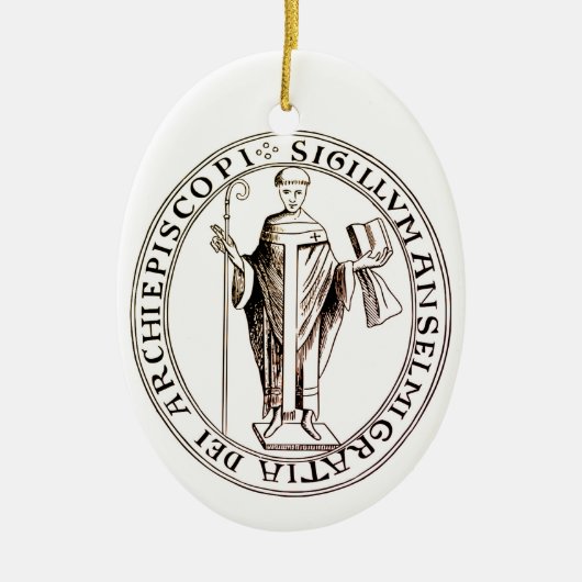 Zegel van Saint-Anselm van Canterbury Keramisch Ornament (Voorkant)