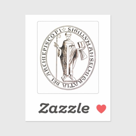 Zegel van Saint-Anselm van Canterbury Sticker (Vel)