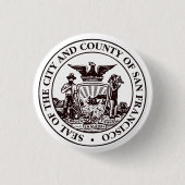 Zegel van San Francisco, CA Ronde Button 3,2 Cm (Voorkant)